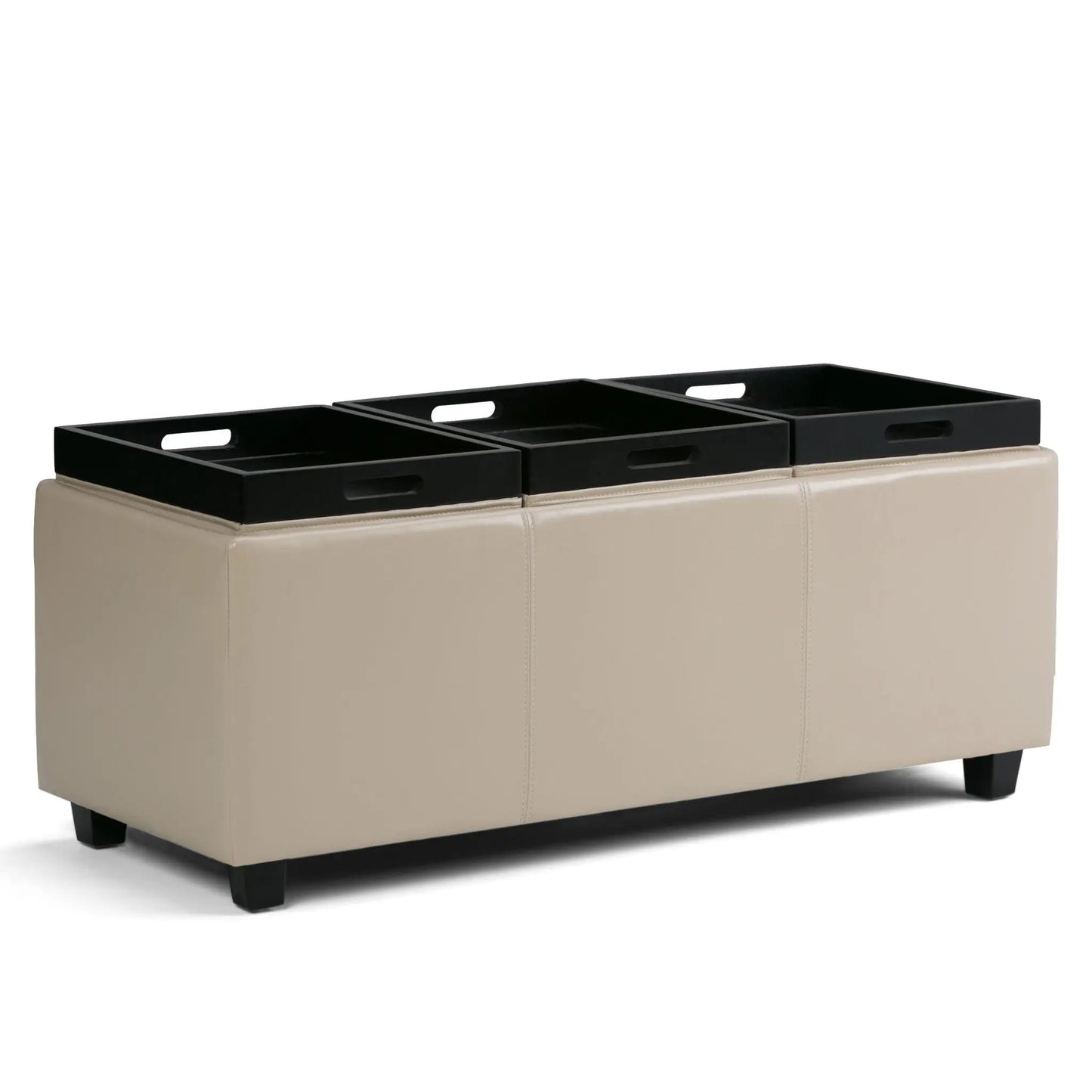 Avalon Upholstered Storage Ottoman With Trays