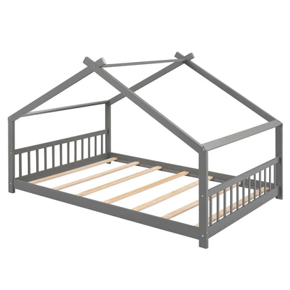 Playhouse Design Bed with Cozy Roof for Kids
