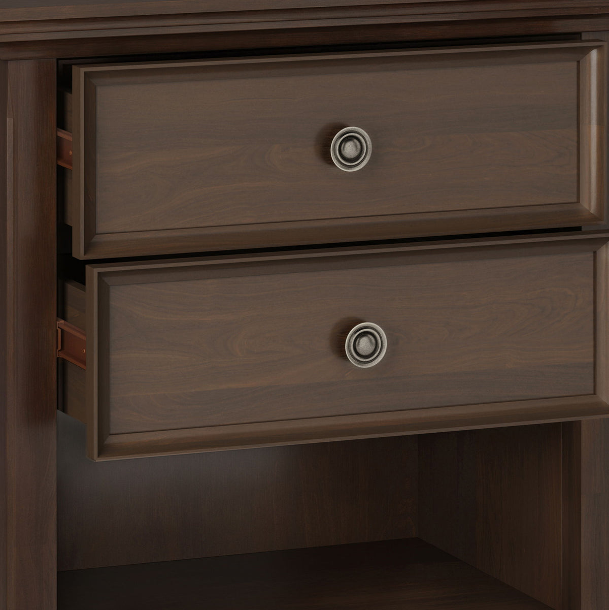 Handcrafted bedside table with storage in dark brown wood, metal knob HouseOfZazla on Tampa Home & Garden Store