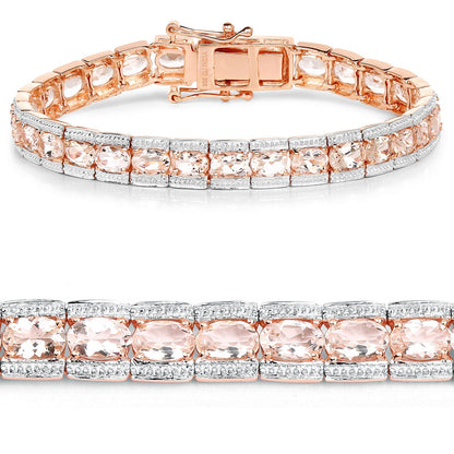 18K rose gold plated Morganite bracelet by Bids.com with pavé white metal accents on Tampa Home & Garden Store
