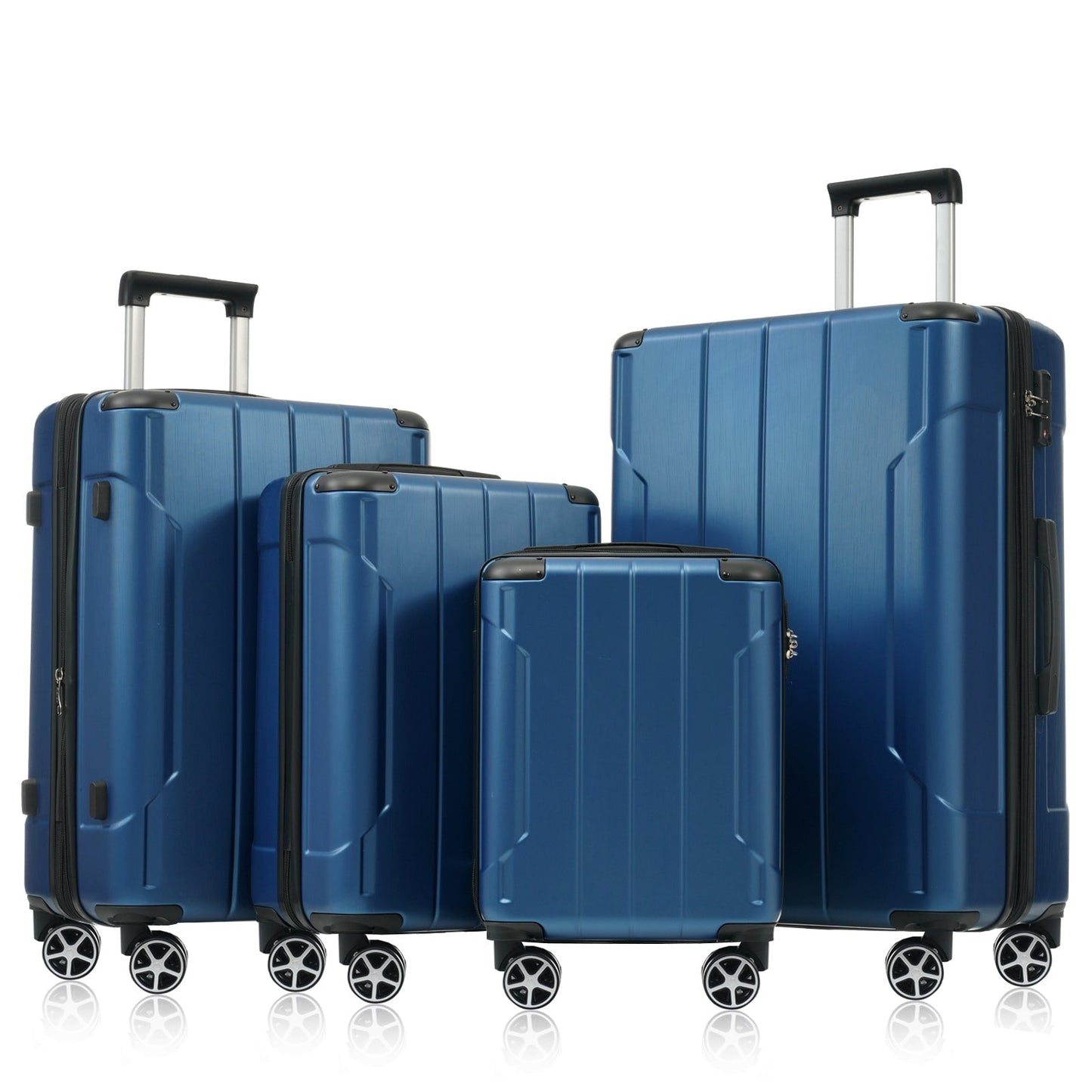 6-piece blue hardshell luggage set by HouseOfZazla with spinner wheels on Tampa Home & Garden Store