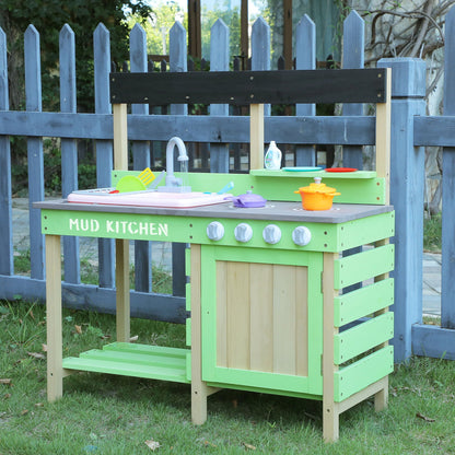 Kids Wooden Mud And Water Play Kitchen Set