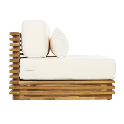 Oversized 3-piece chat set with two cream club chairs, wood frame HouseOfZazla on Tampa Home & Garden Store