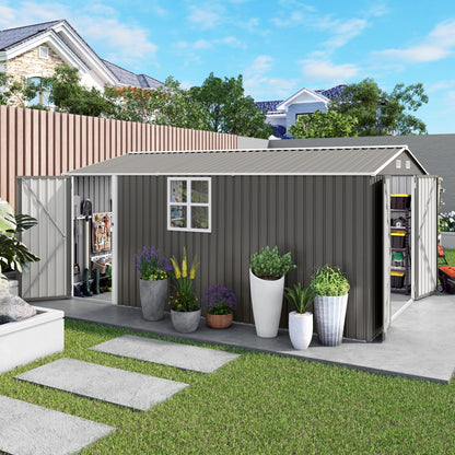 Outdoor Metal Storage Shed With Lockable Doors