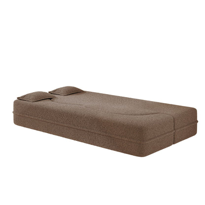 Modern Floor Sleeper Sofa Bed And Two Pillows