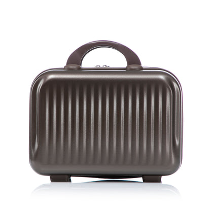 Brown ABS spinner luggage hard-shell with top handle and vertical ridges on Tampa Home & Garden Store