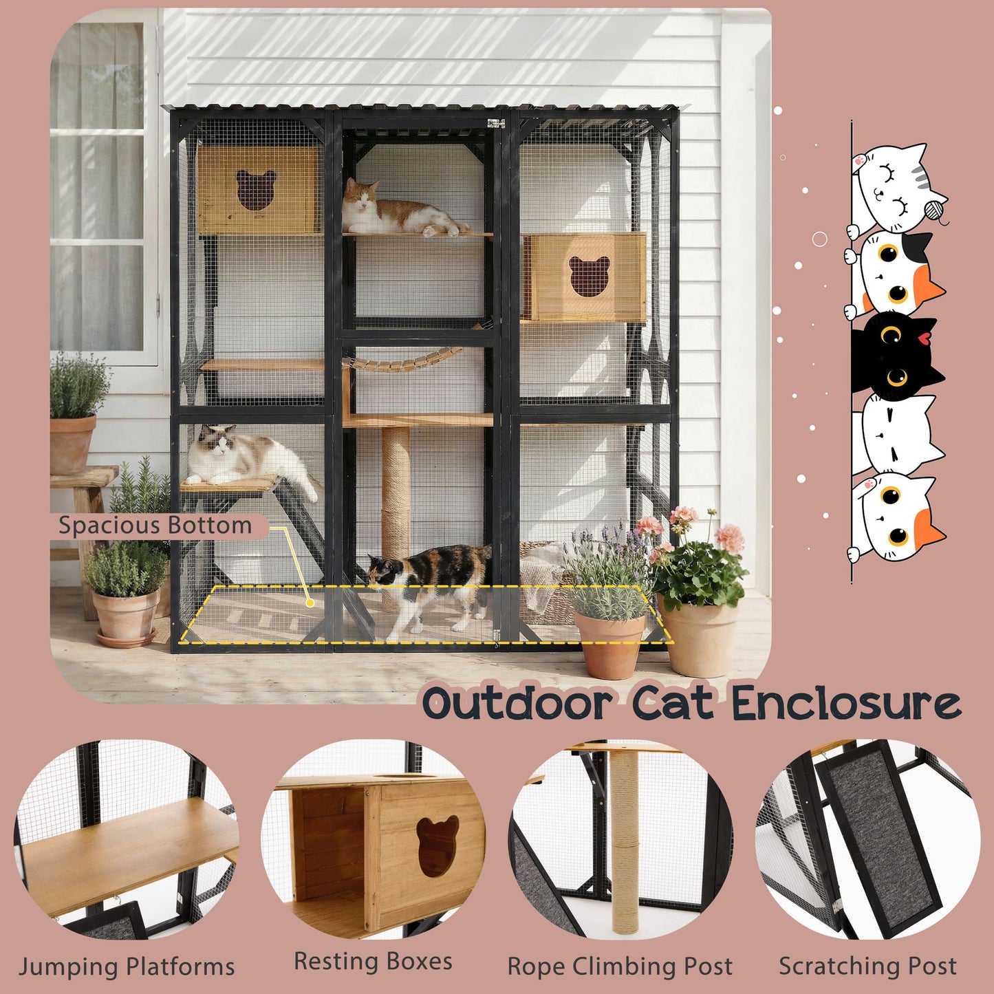 Multi Level Outdoor Cat Enclosure and Platform
