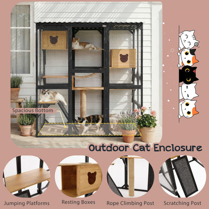 Multi Level Outdoor Cat Enclosure and Platform