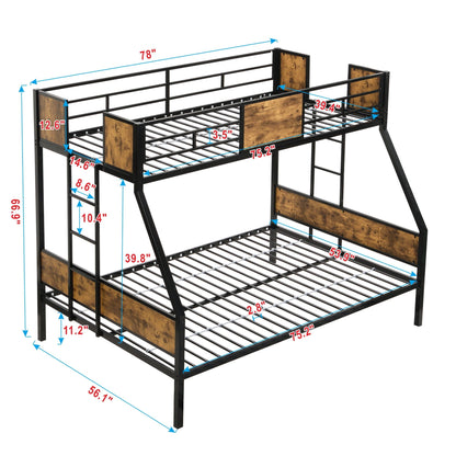 Modern Metal Bunk Bed With Dual Side Ladder