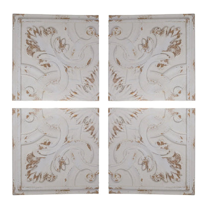 Distressed Wooden Wall Panels Set of 4 White