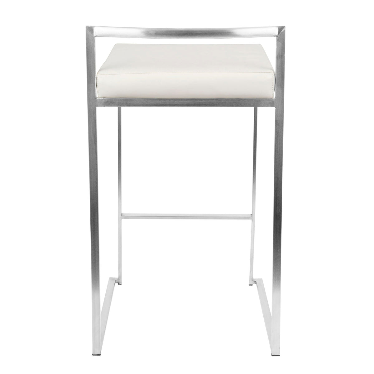 Counter stool by HouseOfZazla, contemporary stackable with padded white seat and chrome frame on Tampa Home & Garden Store