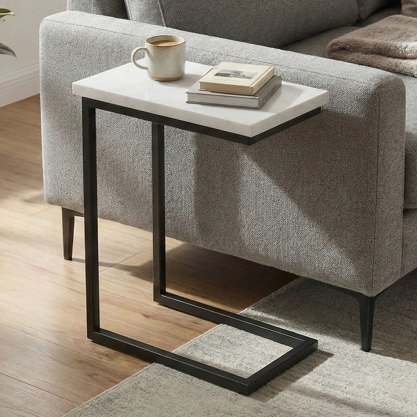 Skyler C Shaped Side Table for Living Room