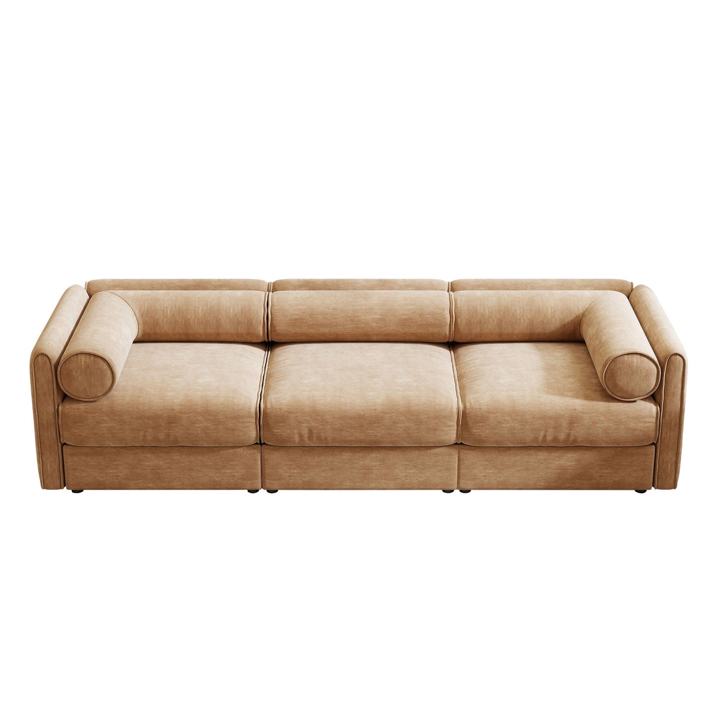 Modern Sofa with Storage and Cylindrical Backrest