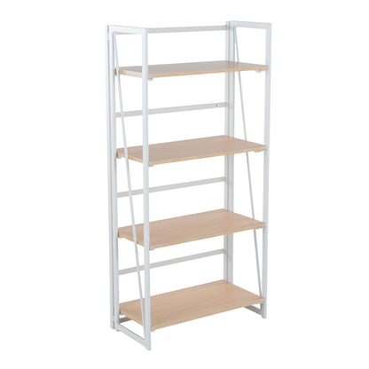 Contemporary etagere bookcase with four open shelves, white frame and natural wood shelves HouseOfZazla on Tampa Home & Garden Store