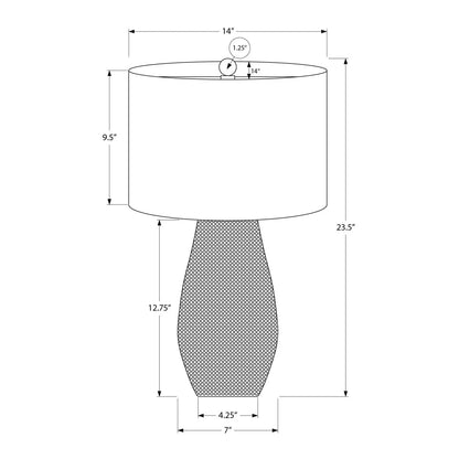 Table lamp black resin with textured dotted base by Unique Piece Furniture contemporary shade on Tampa Home & Garden Store