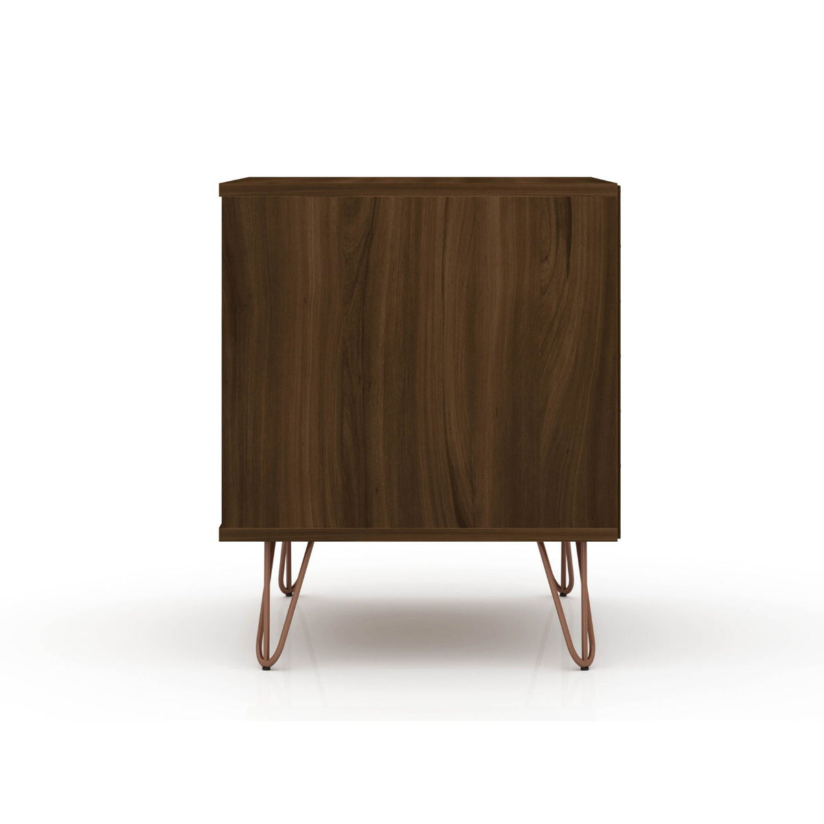 2 Drawer Nightstand in walnut finish with durable splayed copper legs by HouseOfZazla on Tampa Home & Garden Store