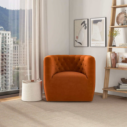Delaney ergonomic swivel chair orange velvet upholstery by Unique Piece Furniture on Tampa Home & Garden Store