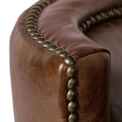 Classic Vintage Brown Leather Lounge Accent Chair