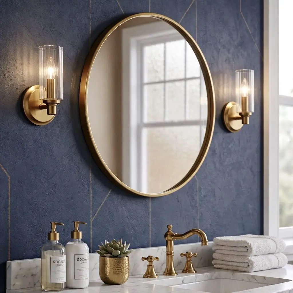 Jardin Single Wall Sconce Ribbed Glass Brass