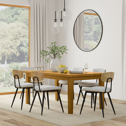 Rubberwood dining table with lacquer finish by HouseOfZazla in a bright dining room on Tampa Home & Garden Store