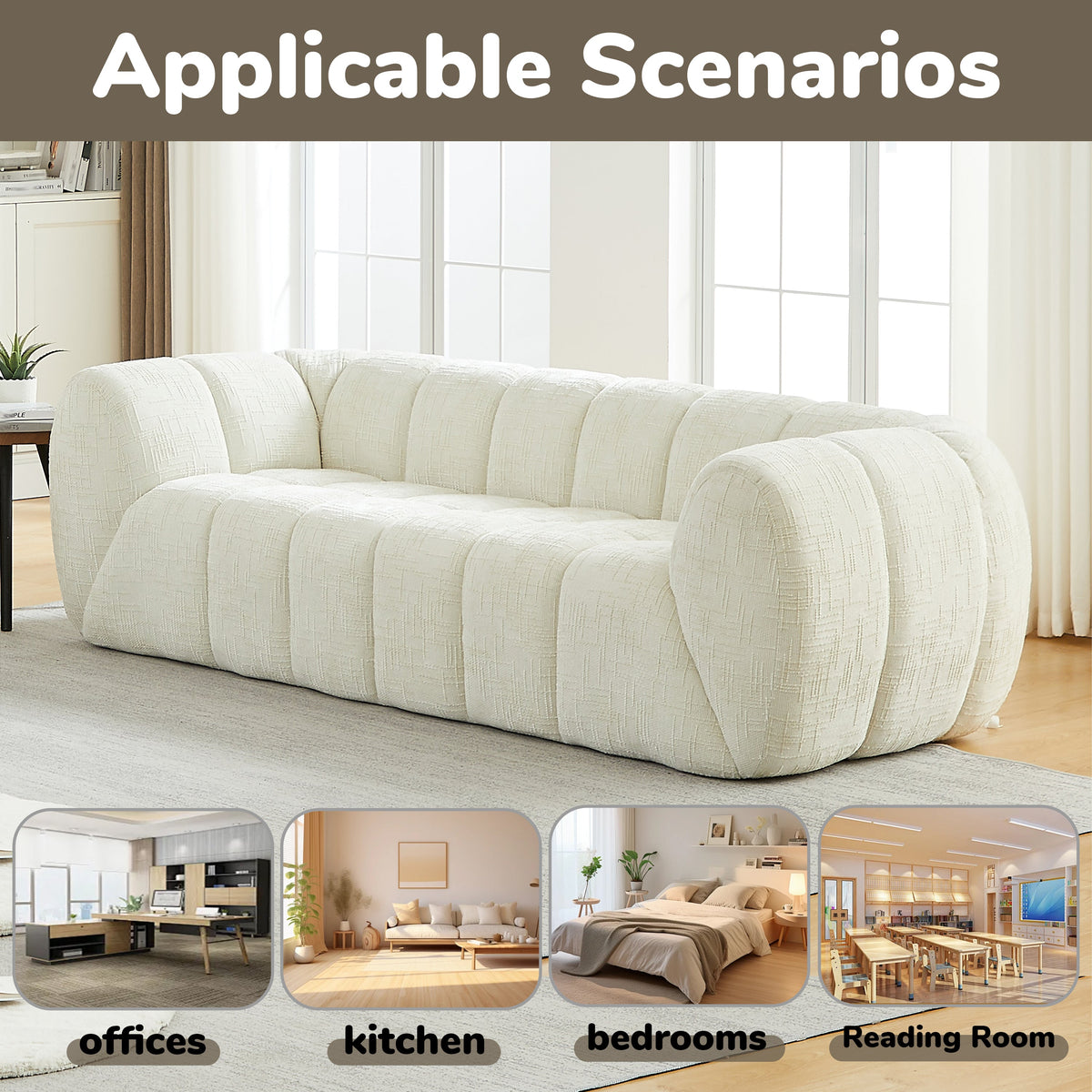 Modern Chenille Sofa for a Cozy Living Room