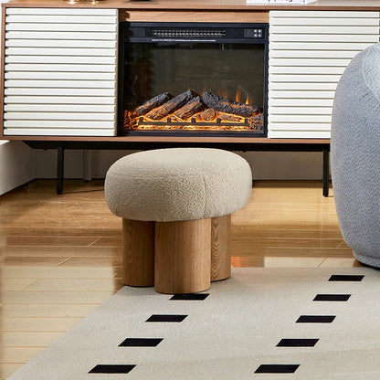 Versatile Mushroom Stool With Cushion and Walnut
