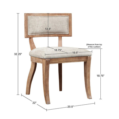 Beige curved-back dining chair set of 2 with wooden frame and upholstered seat HouseOfZazla on Tampa Home & Garden Store