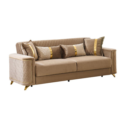 Lisa Modern Sofa With Gold Steel Legs and Foam