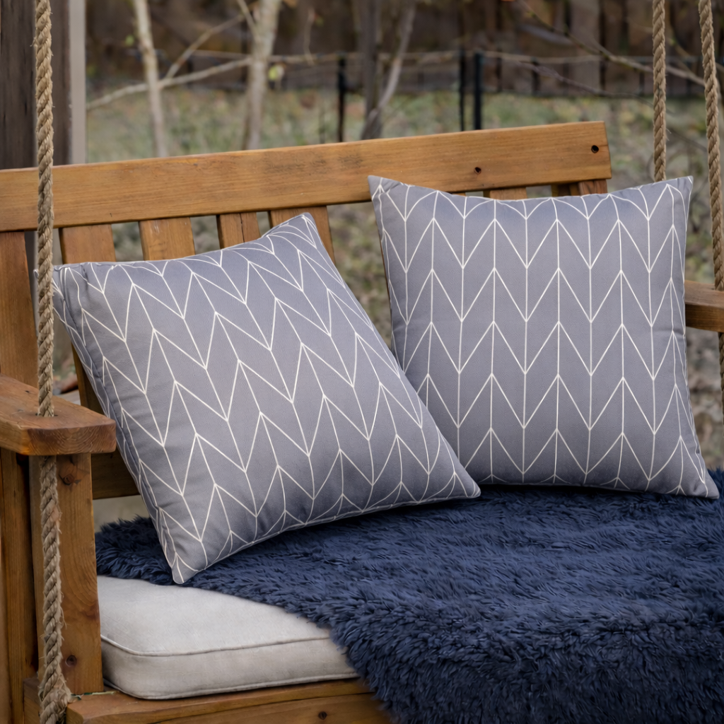 Two Outdoor Pillows and Waterproof Cushion Set