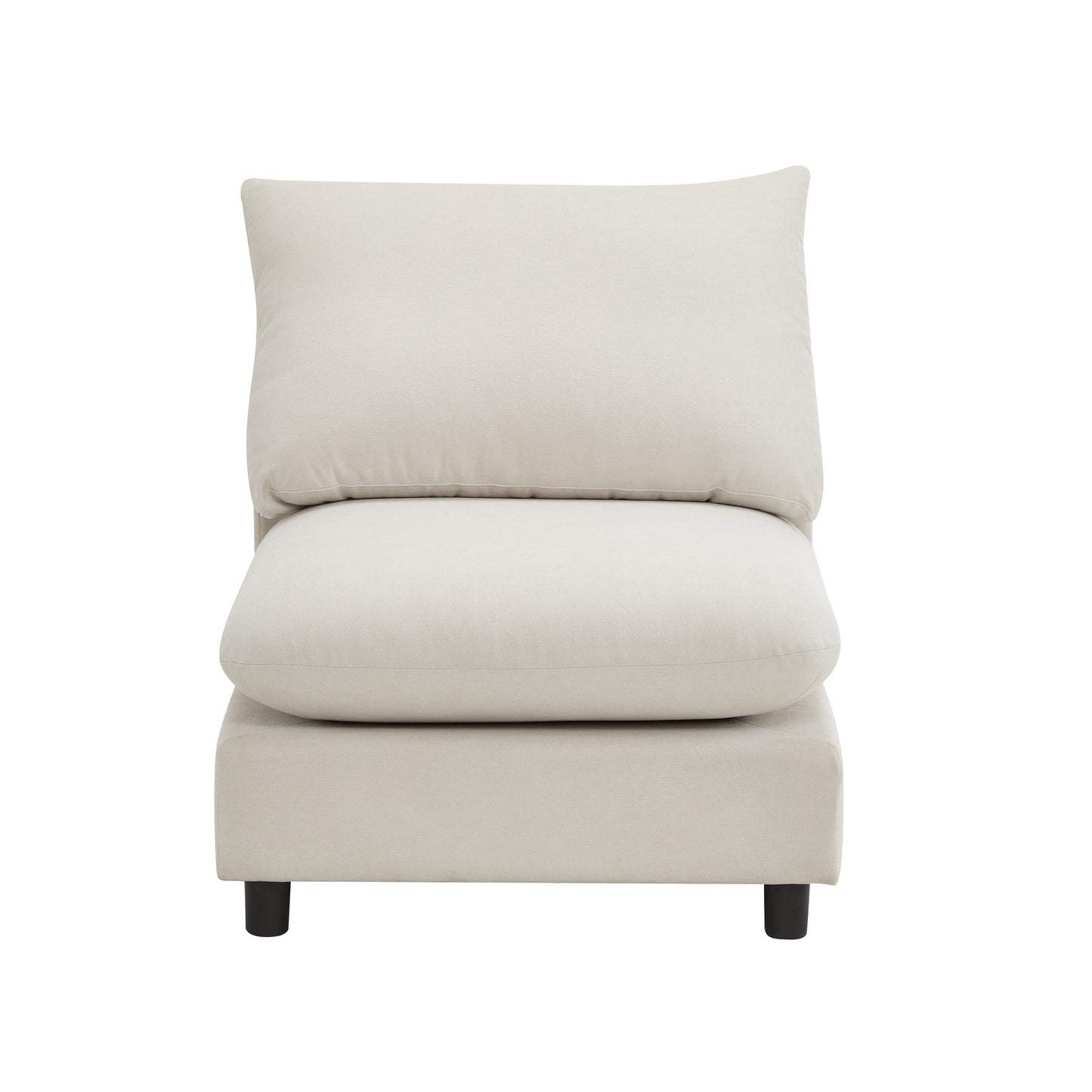 99 in oversize 5-piece L-shaped modular sectional sofa with beige fabric and dark legs on Tampa Home & Garden Store