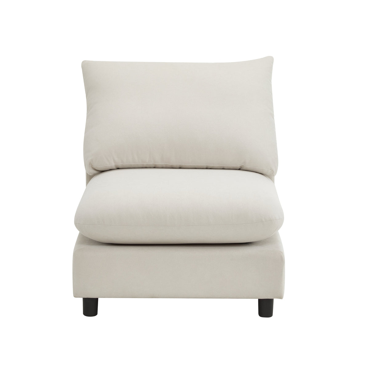 99 in oversize 5-piece L-shaped modular sectional sofa with beige fabric and dark legs on Tampa Home & Garden Store