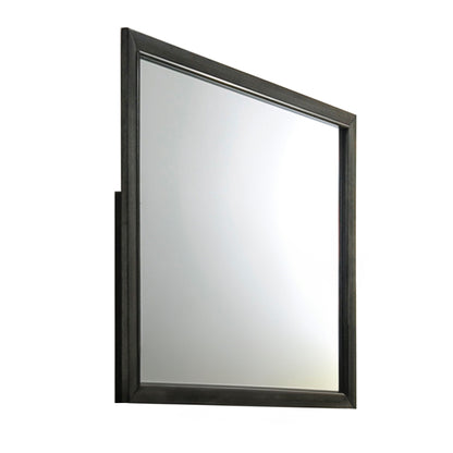 Carine Gray Mirror with Wooden Frame, dark wood bedroom mirror by HouseOfZazla on Tampa Home & Garden Store