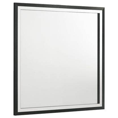 Malcolm bedroom mirror framed in black with silver beveled inner edge HouseOfZazla 5 piece set on Tampa Home & Garden Store