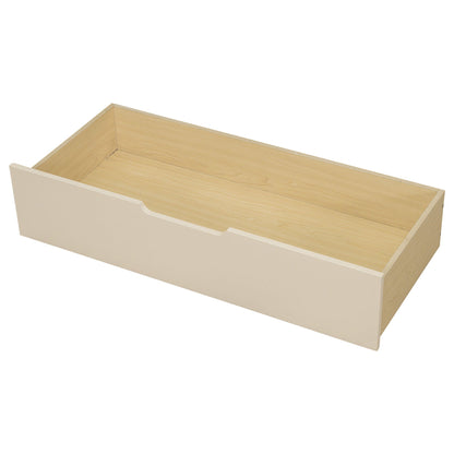 White storage bed drawer with light wood interior and curved notch handle on Tampa Home & Garden Store