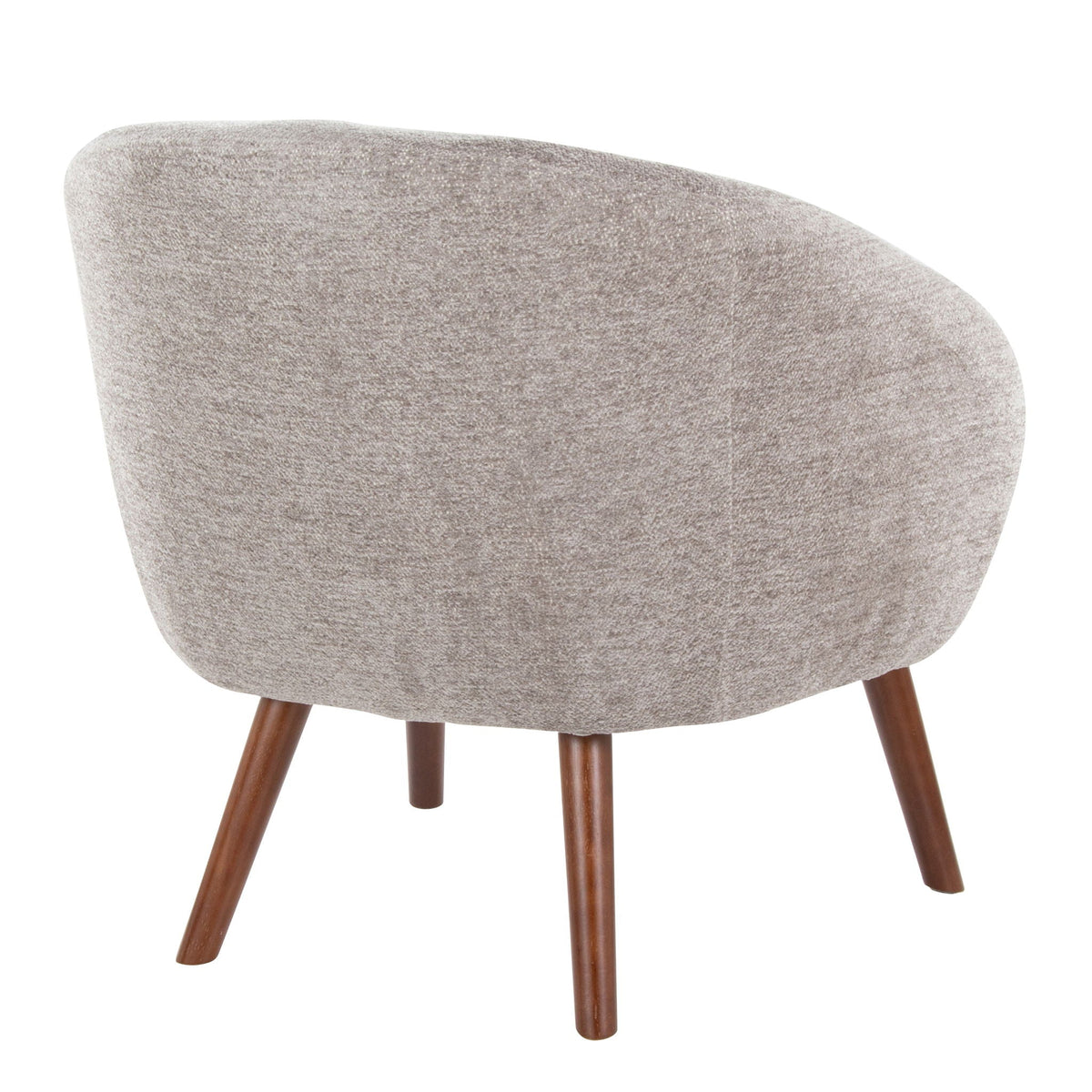 Elegant lounge chair with plush gray upholstery and wooden legs HouseOfZazla on Tampa Home & Garden Store