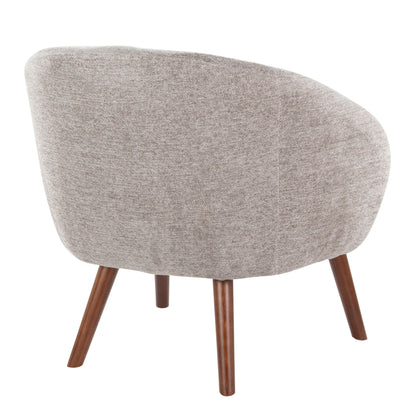 Elegant lounge chair with plush gray upholstery and wooden legs HouseOfZazla on Tampa Home & Garden Store