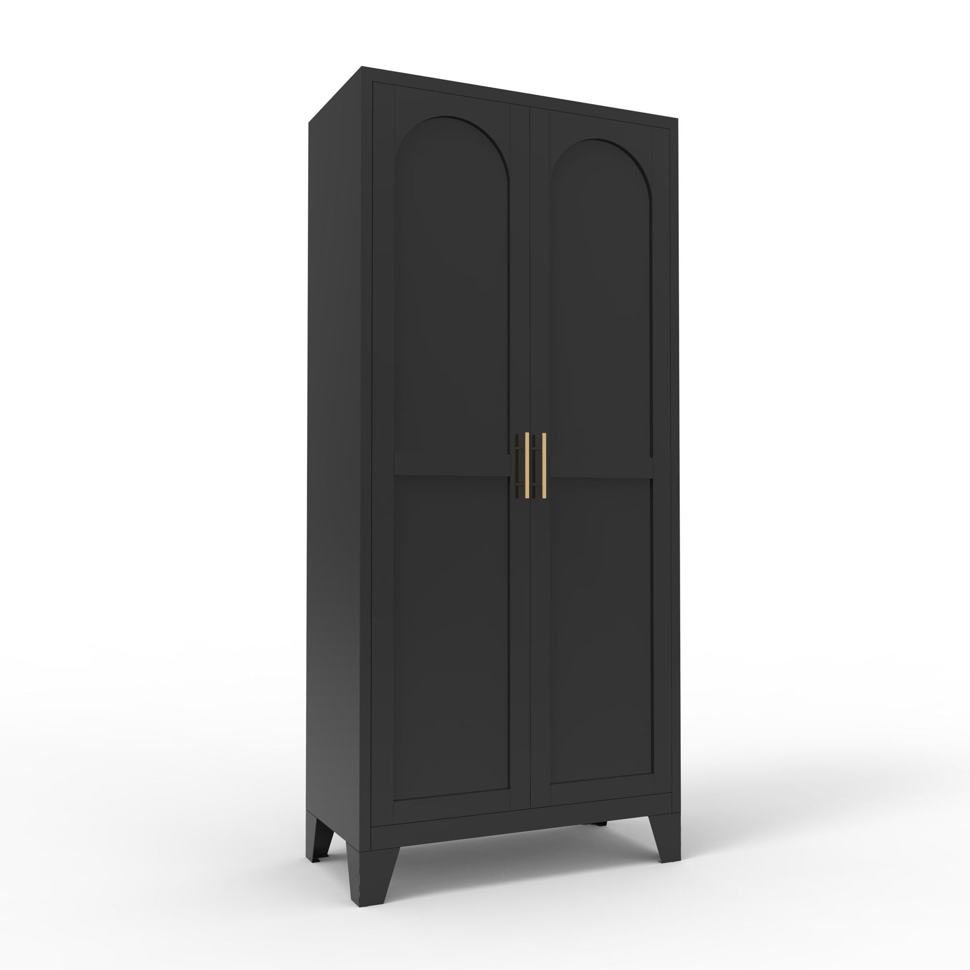Shapely Doors Cabinet metal storage wardrobe with doors and adjustable shelves in charcoal on Tampa Home & Garden Store