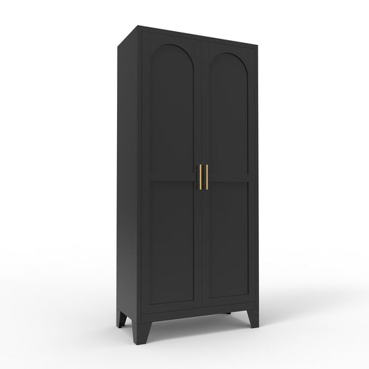 Shapely Doors Cabinet metal storage wardrobe with doors and adjustable shelves in charcoal on Tampa Home & Garden Store