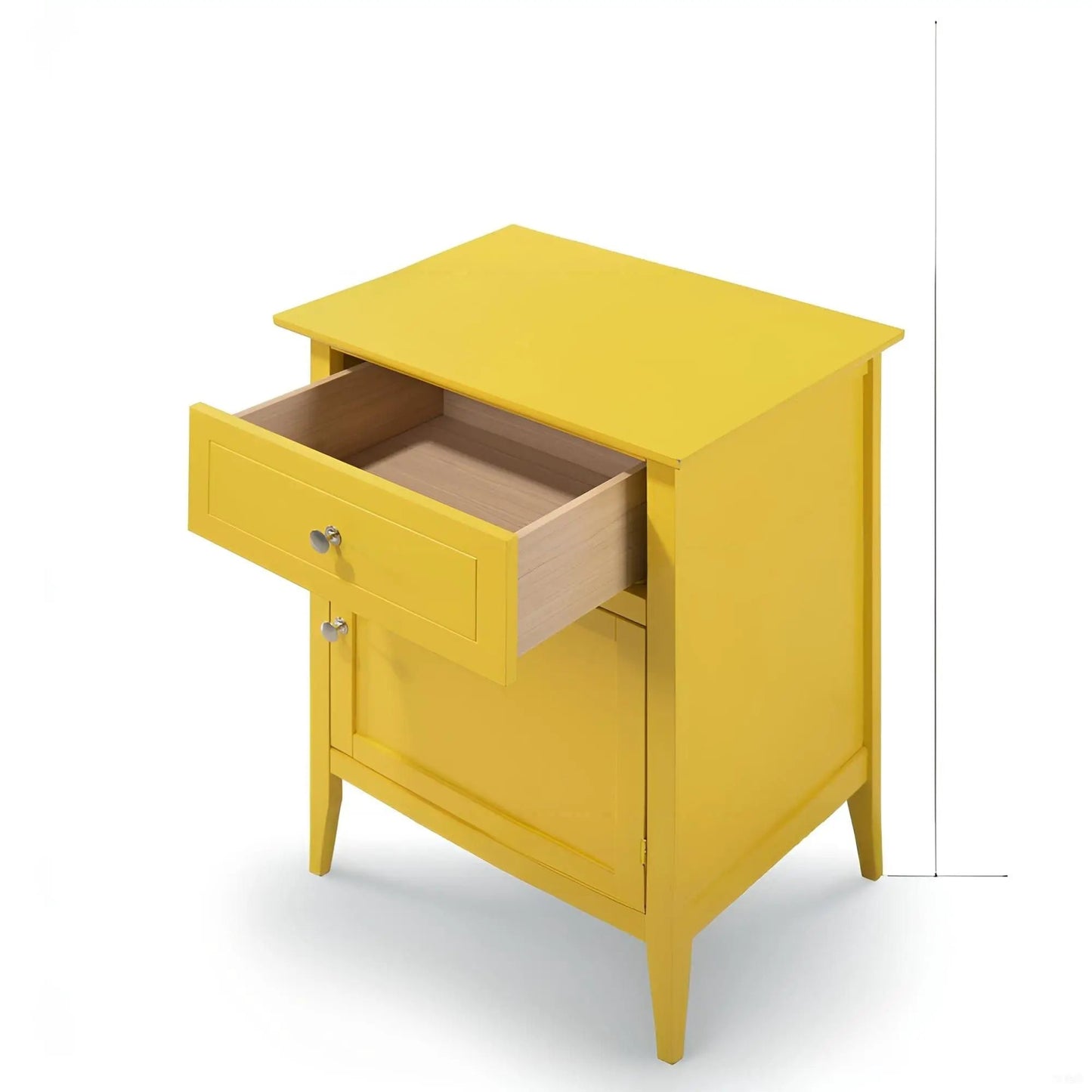 1 Drawer / 1 Door Nightstand yellow painted wood accent piece by Unique Piece Furniture on Tampa Home & Garden Store