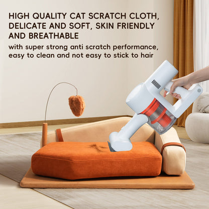 Wooden Pet Bed for Cats & Dogs by HouseOfZazla with orange cushion on wooden platform on Tampa Home & Garden Store