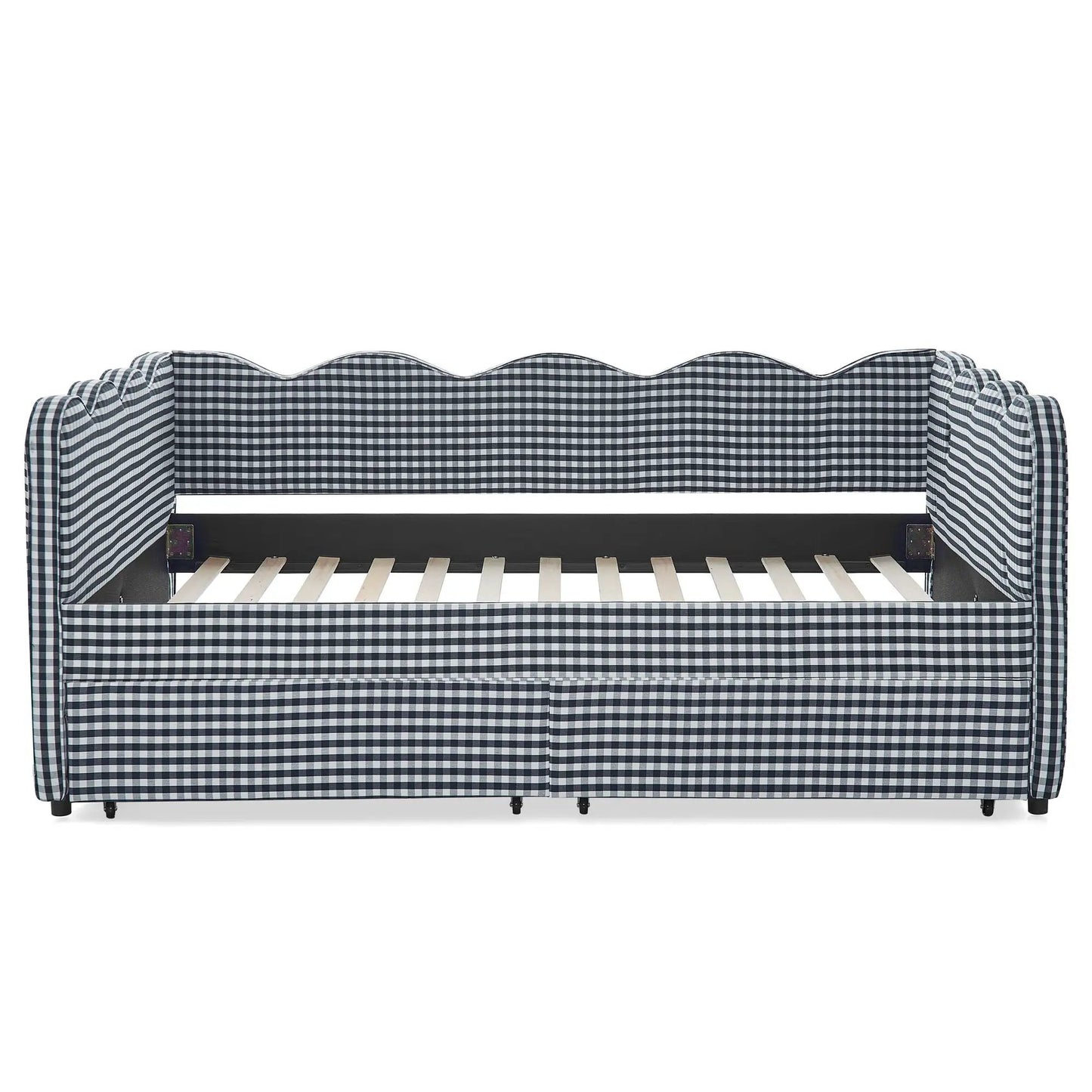 Gingham Daybed With USB Port and Wave Design