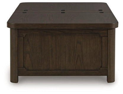 Breckington Cocktail Table with Storage dark brown wood Unique Piece Furniture on Tampa Home & Garden Store