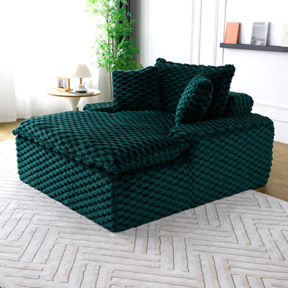Comfort Bearing Sofa with 2 pillows and backrest in green knitted fabric by HouseOfZazla on Tampa Home & Garden Store