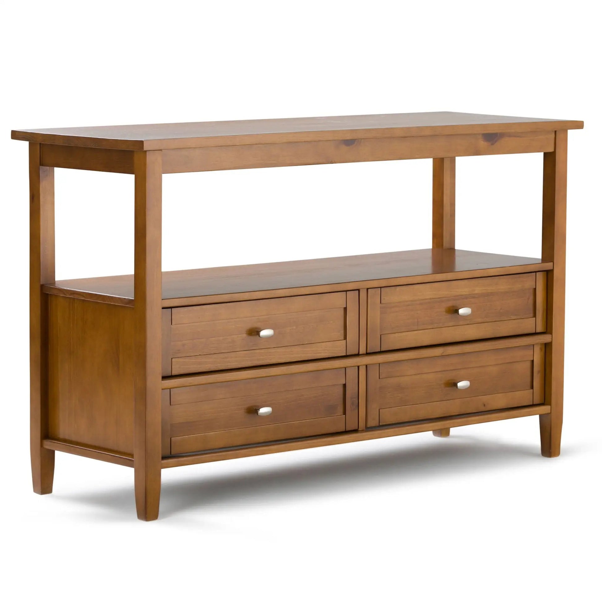 Warm Shaker Handcrafted Coffee Table in honey wood by Unique Piece Furniture with drawers on Tampa Home & Garden Store