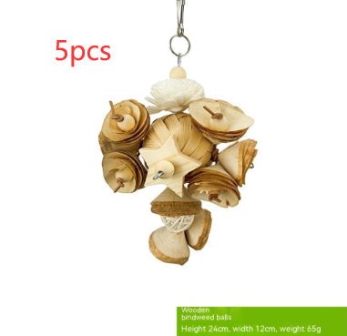 Parrot natural gnawing molar grinding toy, 5-piece natural wood bird toy by Sell My Stuff on Tampa Home & Garden Store