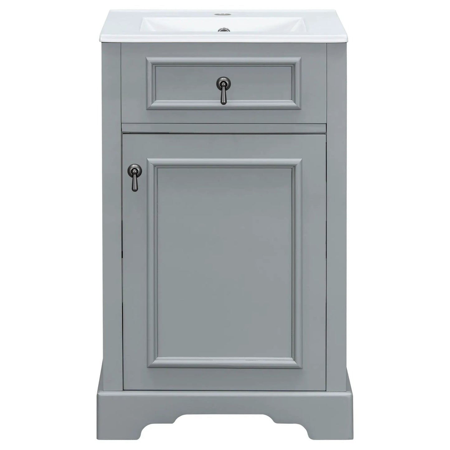 Elegant Vanity With Ceramic Sink and Shelf