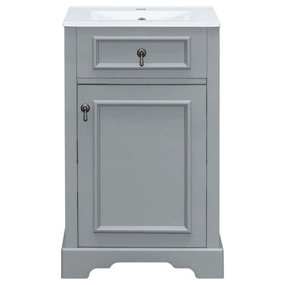 Elegant Vanity With Ceramic Sink and Shelf