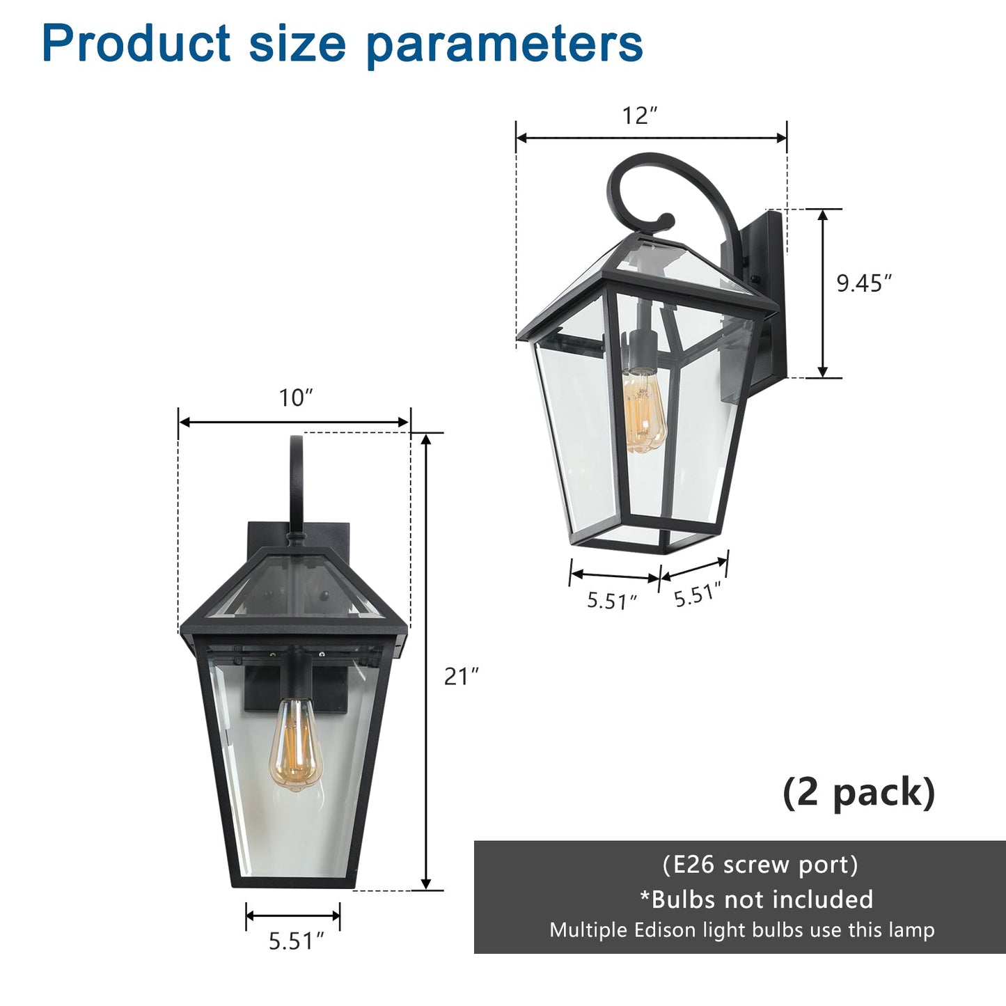 Modern Outdoor Wall Lantern and a Glass Shade