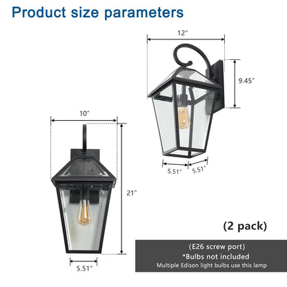 Modern Outdoor Wall Lantern and a Glass Shade