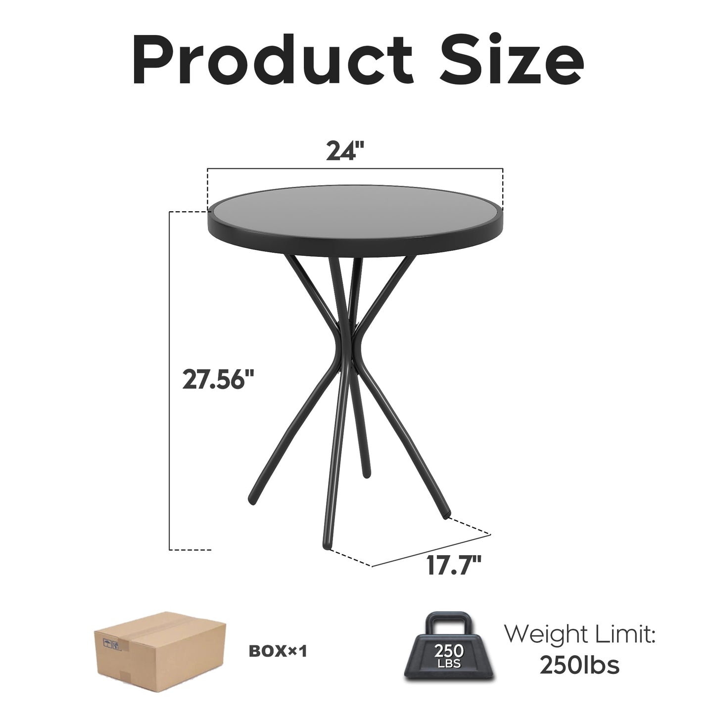 3 Piece Outdoor Patio Furniture and Glass Table